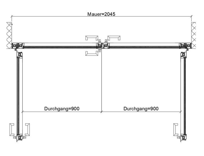 Fluchtweg 2-Flügel Brandschutztüre