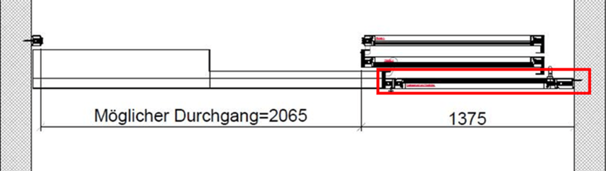 Teleskopschiebetür mit Fluchtweg Schema - Hammer Metall-1